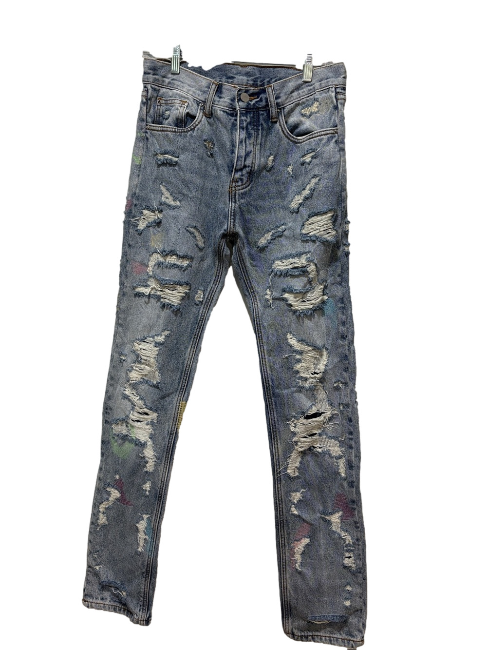 MNML SZ 30 distressed light wash jeans